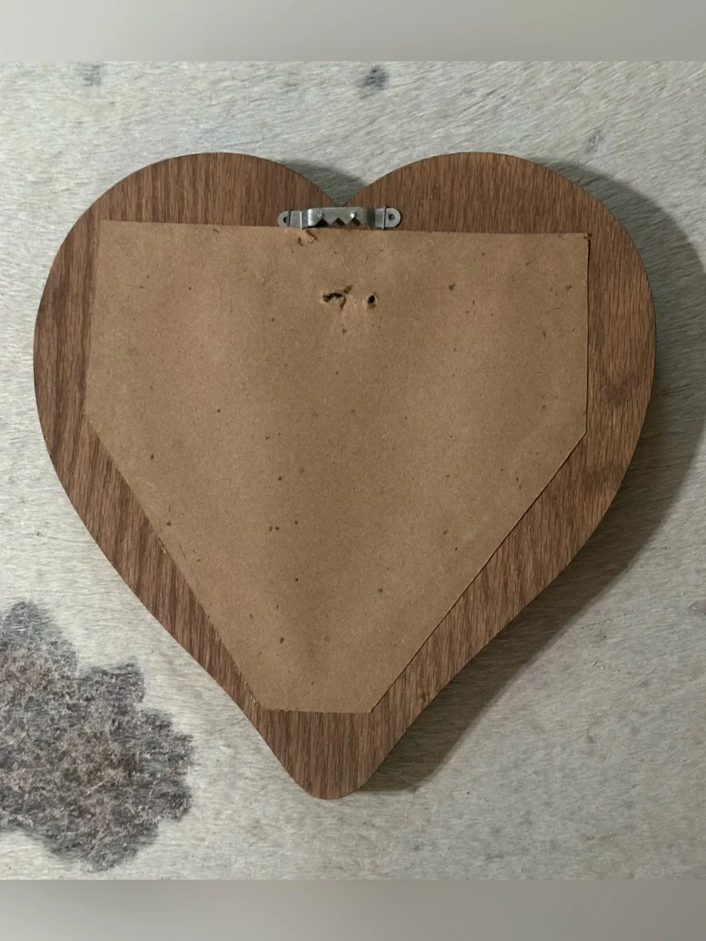 Vintage 1970’s Heart Shaped Wooden Wall Mirror - Brown - Cottagecore